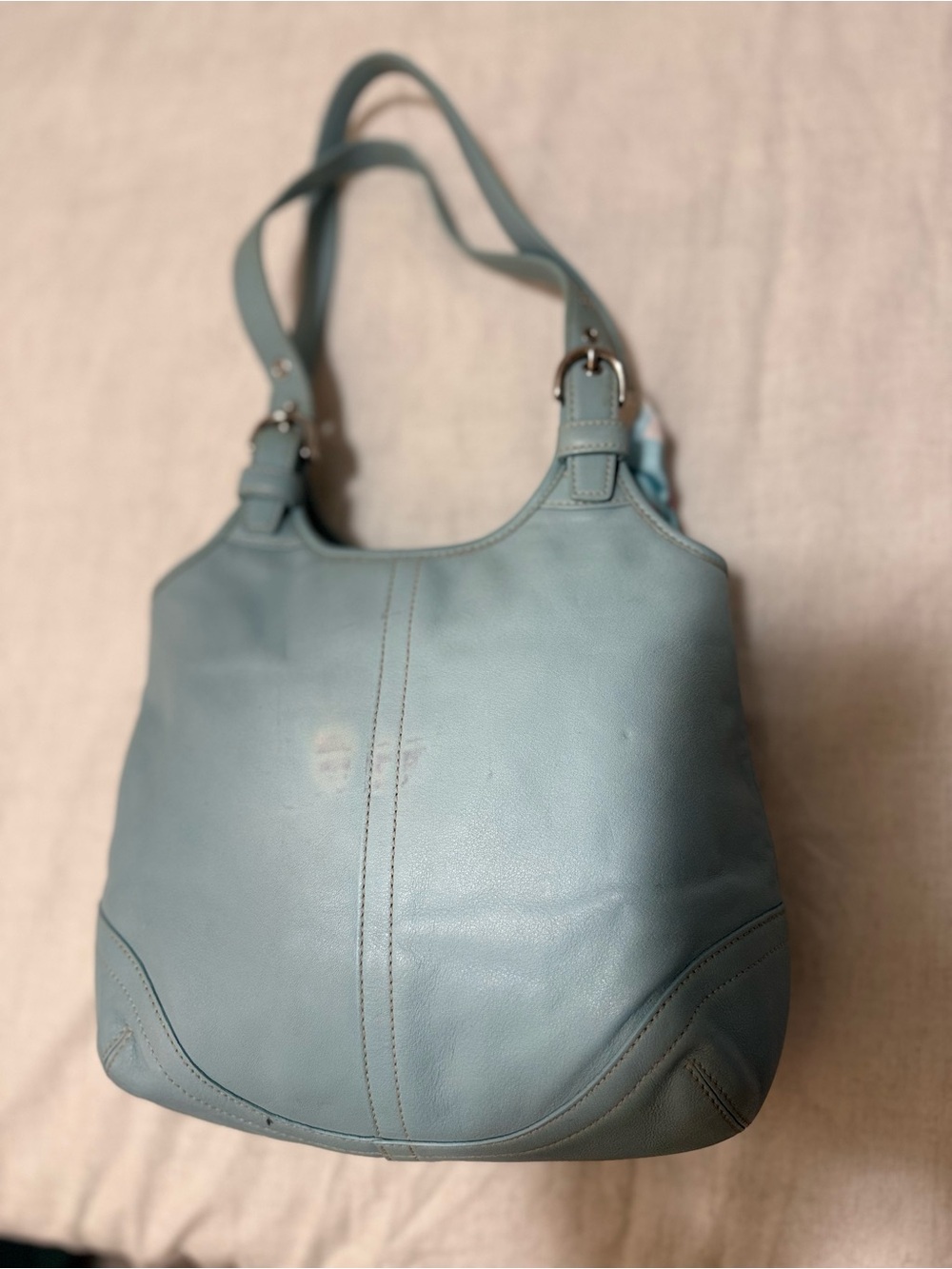 Coach Vintage Light Blue Leather Hobo Shoulder Bag Style L95-4989 - Picture 2 of 16